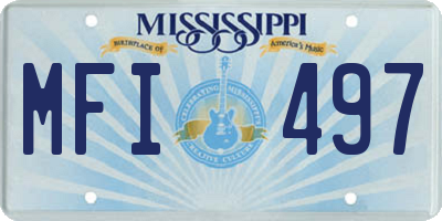 MS license plate MFI497