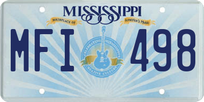 MS license plate MFI498