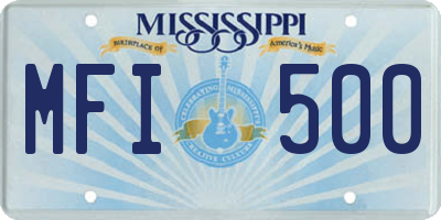 MS license plate MFI500