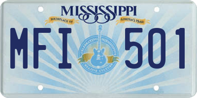 MS license plate MFI501