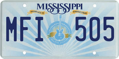 MS license plate MFI505