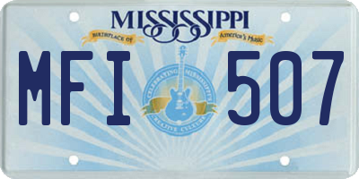 MS license plate MFI507