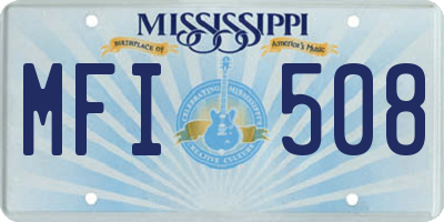 MS license plate MFI508