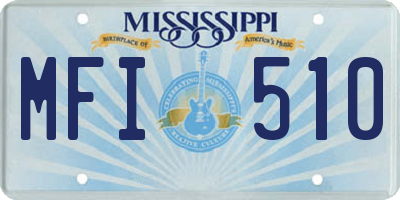 MS license plate MFI510