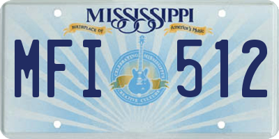 MS license plate MFI512