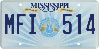 MS license plate MFI514