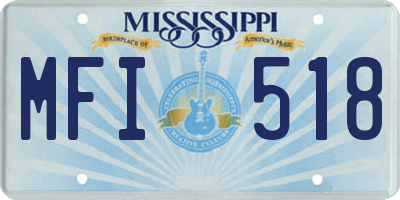 MS license plate MFI518