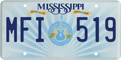 MS license plate MFI519