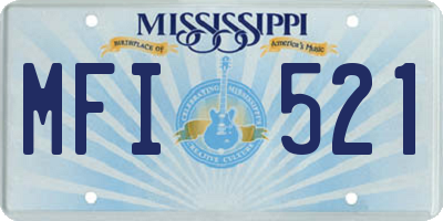 MS license plate MFI521