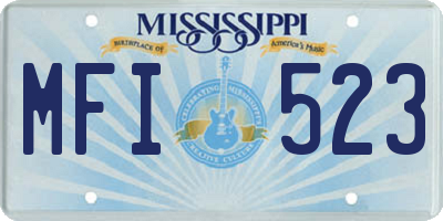 MS license plate MFI523