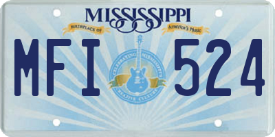 MS license plate MFI524