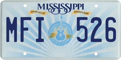 MS license plate MFI526
