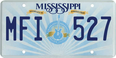 MS license plate MFI527
