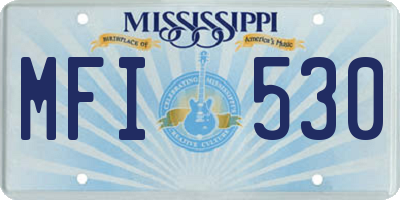 MS license plate MFI530