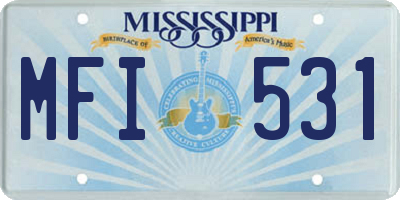 MS license plate MFI531
