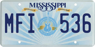 MS license plate MFI536
