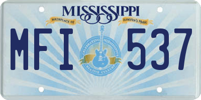 MS license plate MFI537