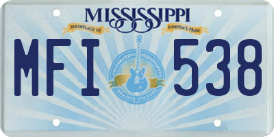 MS license plate MFI538