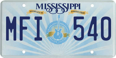 MS license plate MFI540