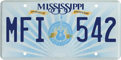 MS license plate MFI542