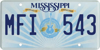 MS license plate MFI543