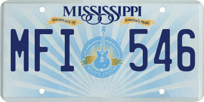MS license plate MFI546