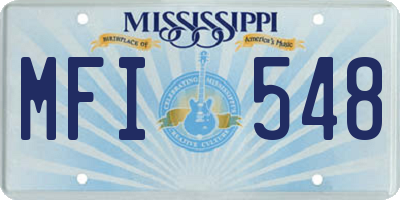 MS license plate MFI548