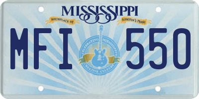 MS license plate MFI550
