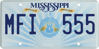 MS license plate MFI555