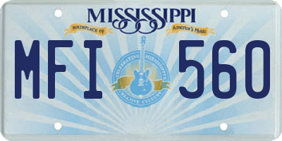 MS license plate MFI560