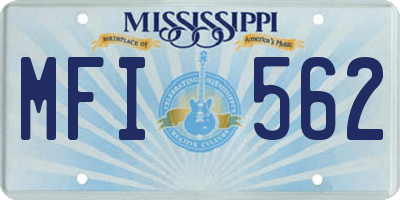 MS license plate MFI562