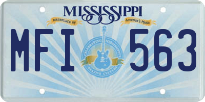 MS license plate MFI563