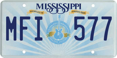 MS license plate MFI577