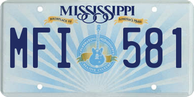 MS license plate MFI581