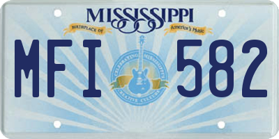 MS license plate MFI582