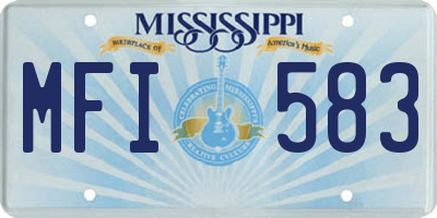 MS license plate MFI583