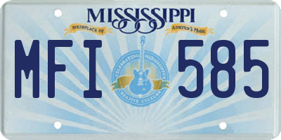 MS license plate MFI585