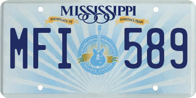 MS license plate MFI589