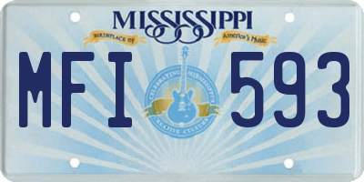 MS license plate MFI593