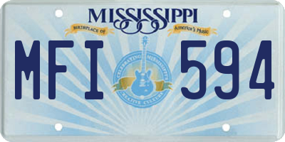 MS license plate MFI594