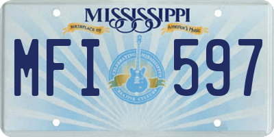 MS license plate MFI597