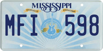 MS license plate MFI598