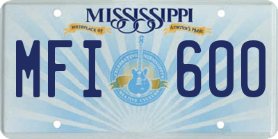 MS license plate MFI600