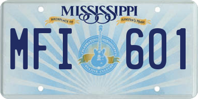 MS license plate MFI601