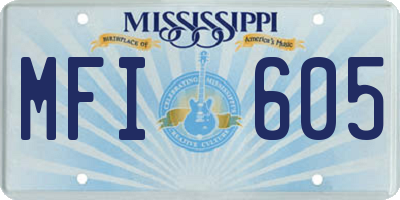 MS license plate MFI605