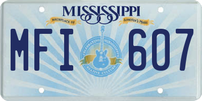 MS license plate MFI607