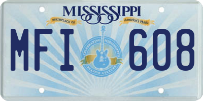 MS license plate MFI608