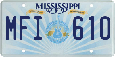 MS license plate MFI610