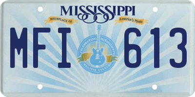MS license plate MFI613