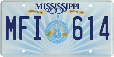 MS license plate MFI614